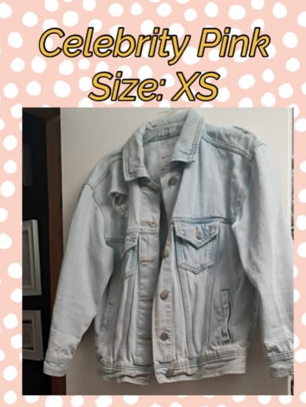 Celebrity Pink Light Blue Jean Jacket